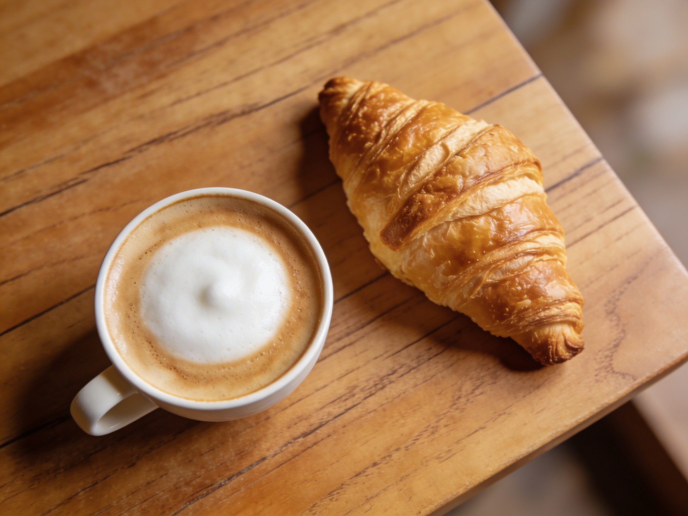 Cappuccino and croissant