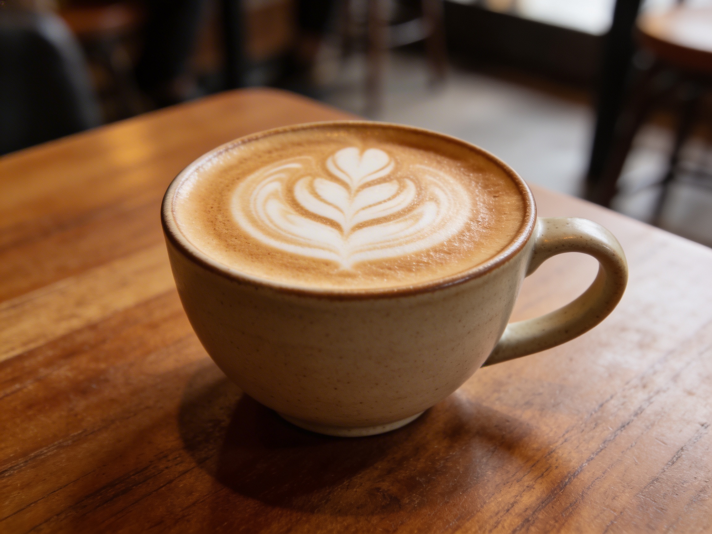 Latte with rosetta art